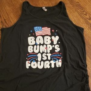 Baby Bump's First Fourth tank top